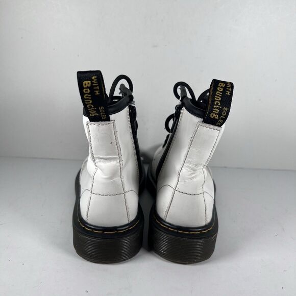Dr. Doc Martens 1460J Lace Up White Combat Boots Youth Size 12 - Picture 4 of 7